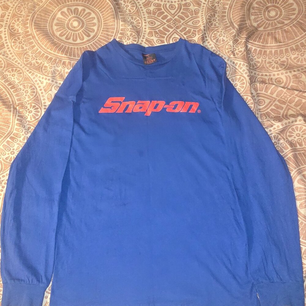Snap On Blue Long-sleeved Shirt Size Large